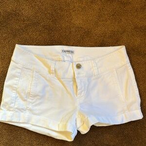 Express White High Waist Denim Shorts
